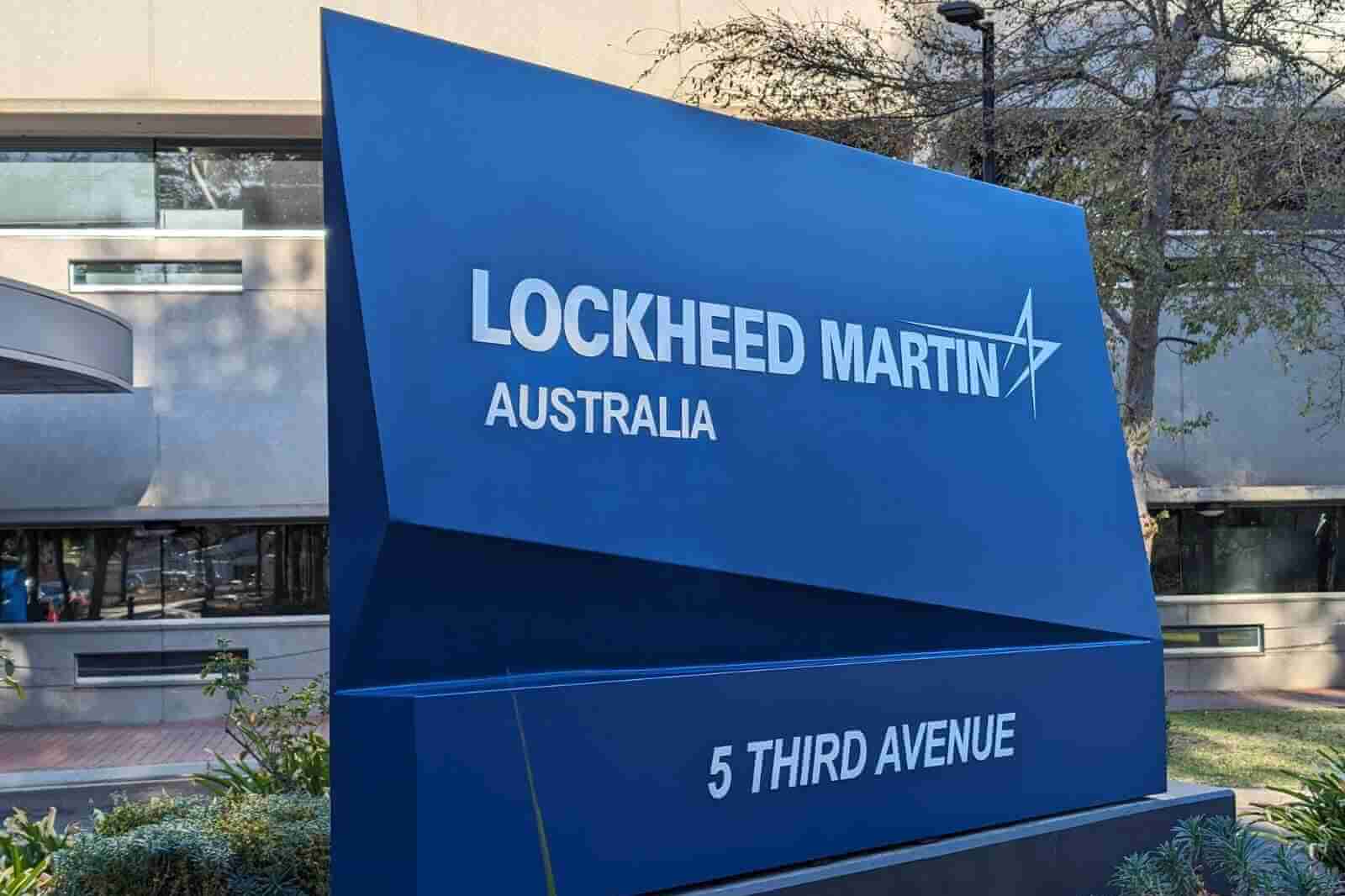 Lockheed Martin Australia outdoor building sign designed and installed in Adelaide