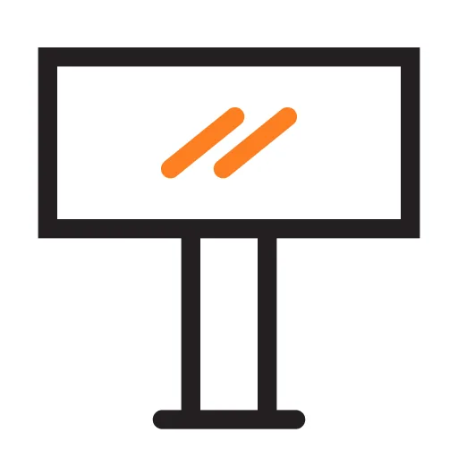 Icon of outdoor billboard signage on a single post