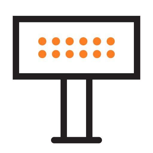 Icon of billboard with lights symbolising outdoor illuminated signage