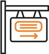 Icon of dual hanging signage for café or retail branding
