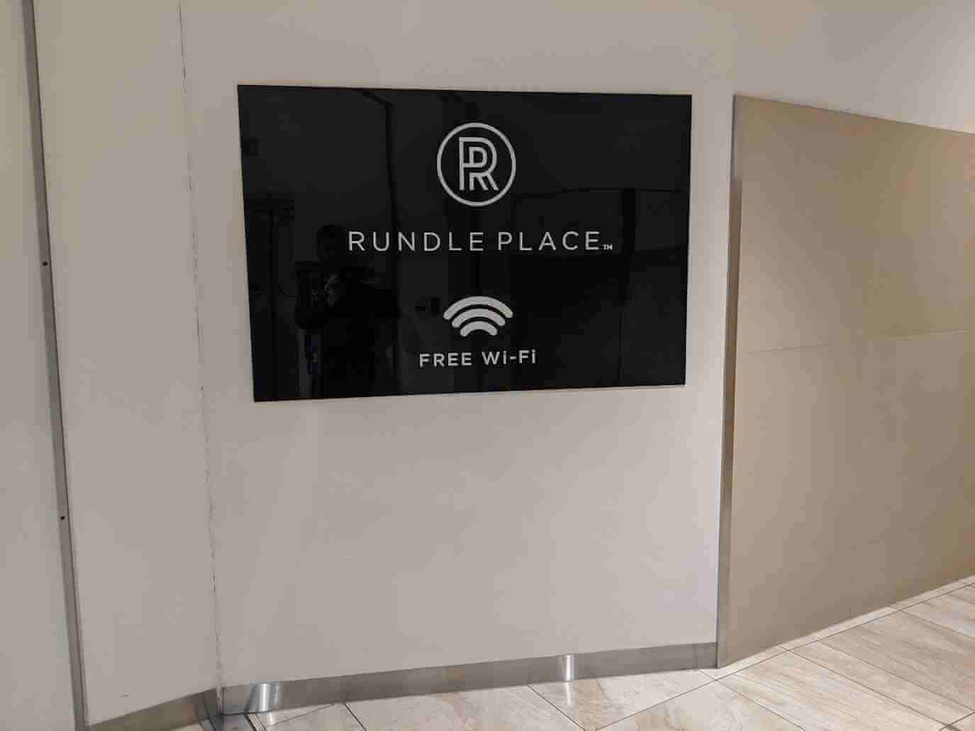 Rundle Place premium black acrylic wall sign with raised lettering