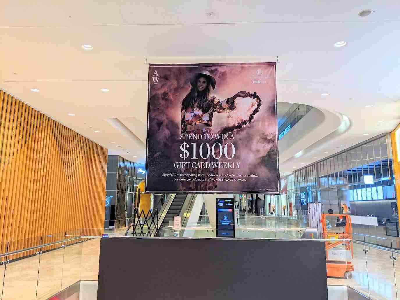Promotional banner for gift card contest