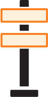 Icon of directional post sign representing wayfinding signage
