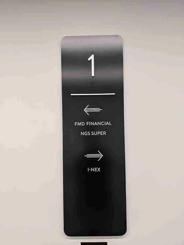 Directional sign for office locations