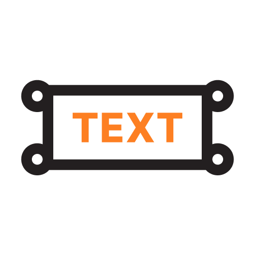 Icon of banner with text representing printed banner signage