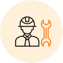 Icon of technician representing professional signage installation