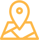 Icon of map pin representing onsite signage services and locations
