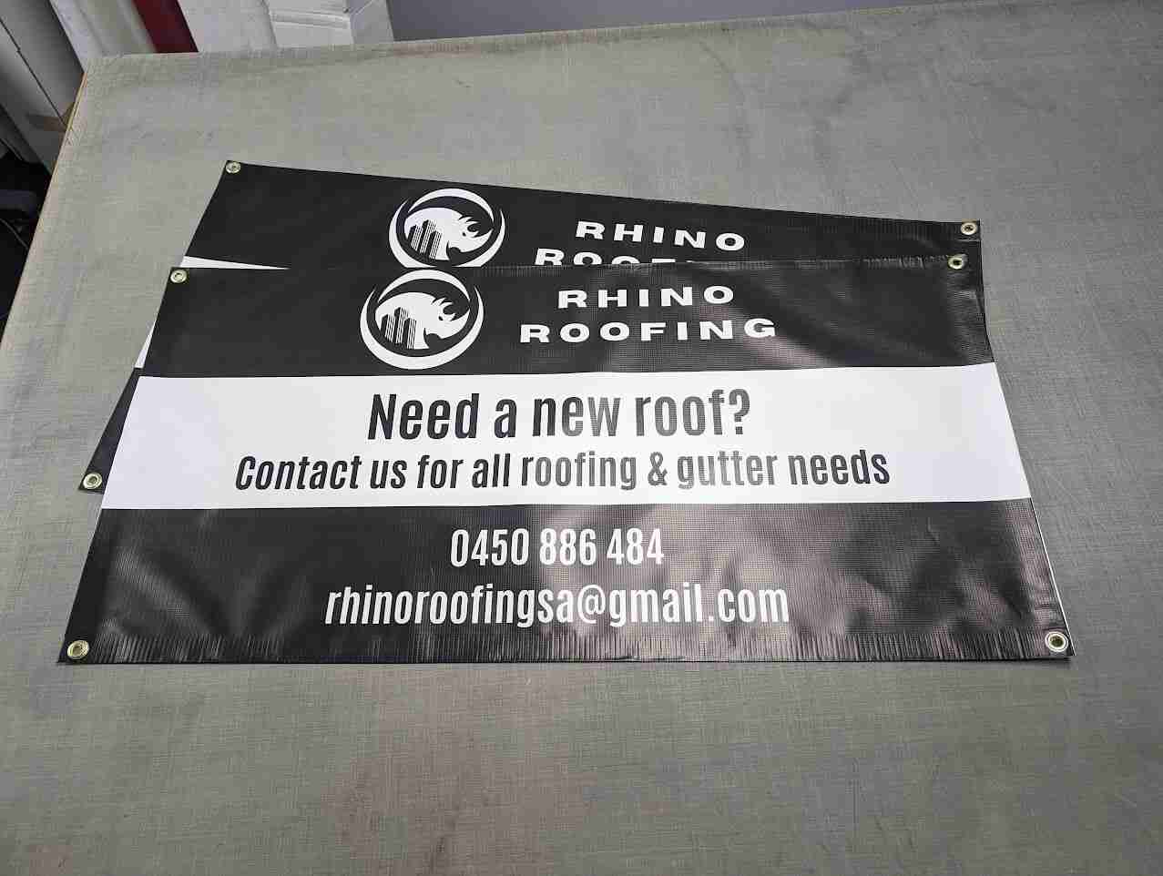 Advertising banner for roofing services