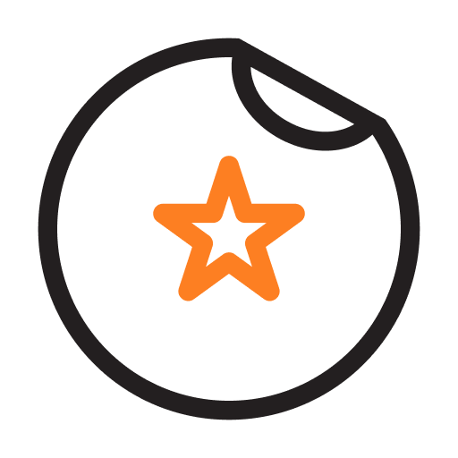 Icon of star badge symbolising premium or featured signage services