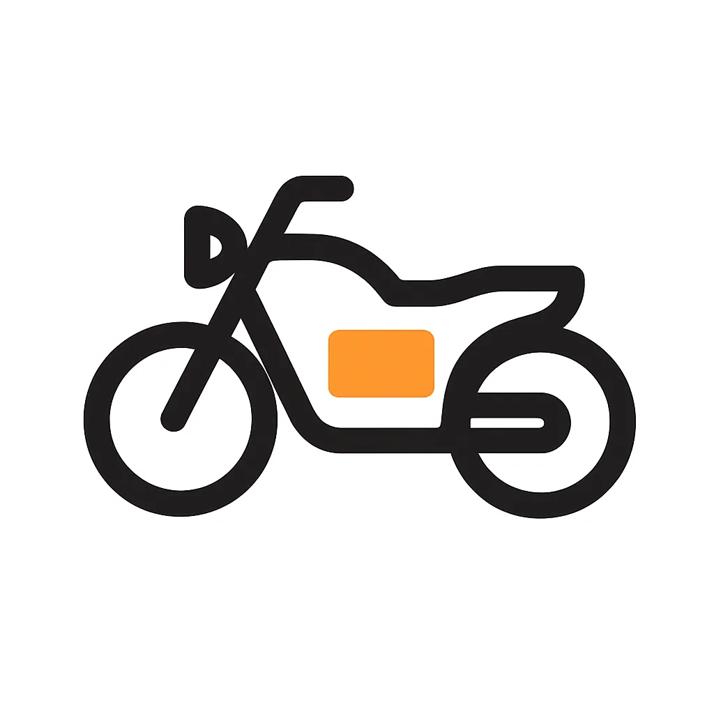 Motorcycle signage icon representing fleet graphics and decals