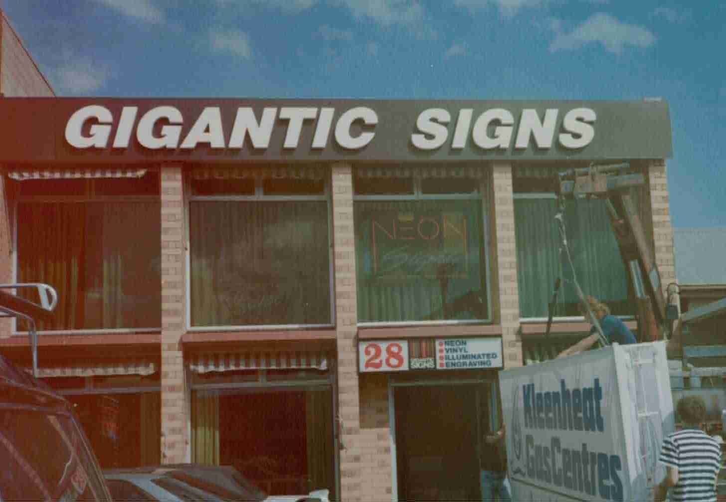 Gigantic Signs original shopfront featuring large exterior signage