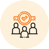 Icon of team and checklist representing project management for signage