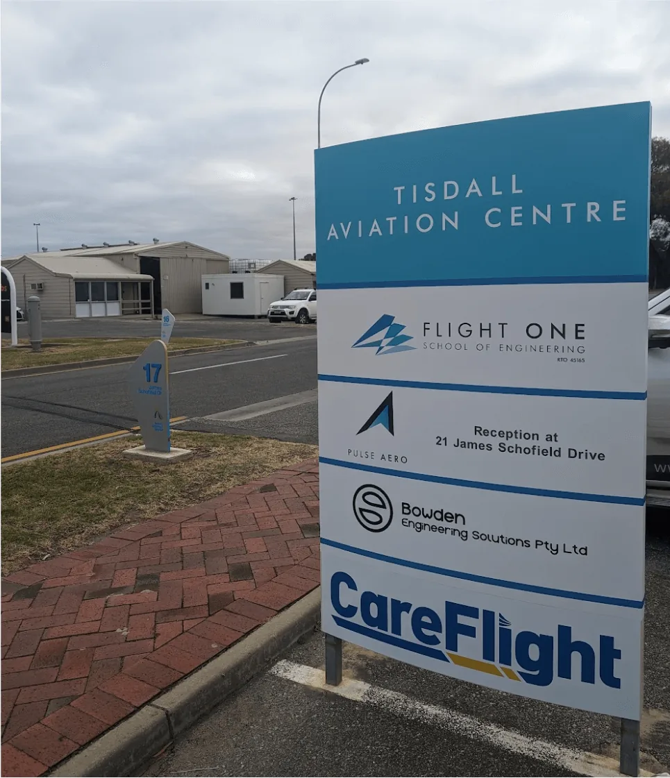 Sign for Tisdall Aviation Centre
