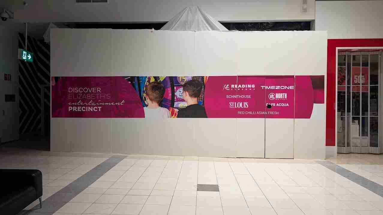 Promotional wall for entertainment precinct